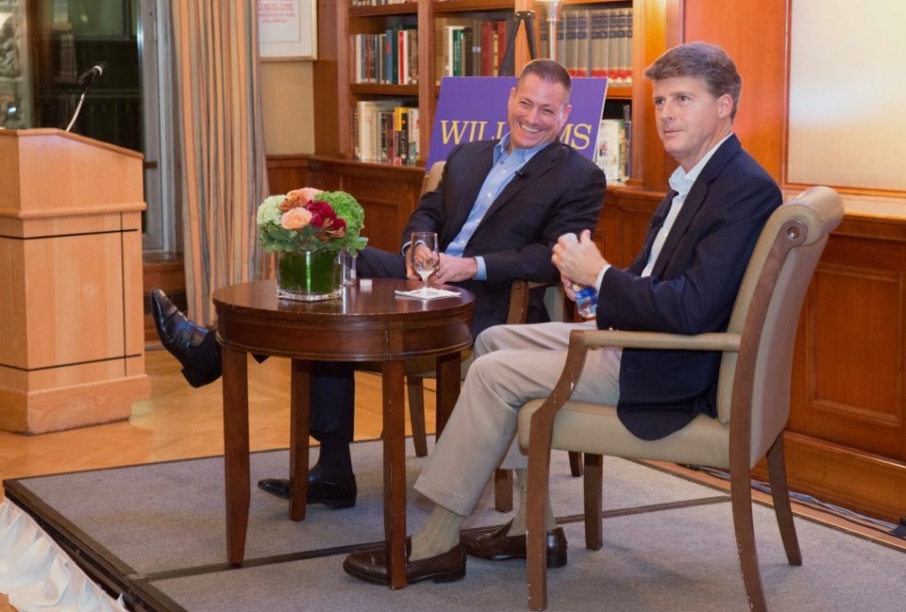 President of the Williams Club, Tom Morgan '91 (left) & Owner of the NY Yankees, Hal Steinbrenner '91 (right)